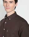 U.S. Polo Assn. Denim Co. Button Down Collar Overdyed Solid Shirt