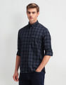Arrow Sport Pure Cotton Grid Tattersall Checked Shirt