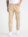 Flying Machine Solid Jogger Fit Cargo Trousers
