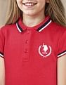 U.S. Polo Assn. Kids Girls Polo Collar Cotton Dress