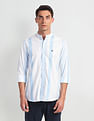 Arrow Sports Mandarin Collar Twill Shirt