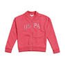 U.S. Polo Assn. Kids Girls Mandarin Collar Printed Sweatshirt