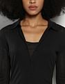 Calvin Klein Layered Sheer Ribbed Dress