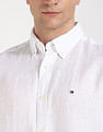 Tommy Hilfiger Solid Regular Fit Plain Woven Shirt