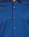 Calvin Klein Men Blue Spread Collar Solid Casual Shirt