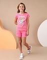 U.S. Polo Assn. Kids Girls Graphic Printed Regular Fit T-Shirt