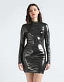 Calvin Klein Long Sleeve Metallic Bodycon Dress