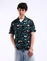 Flying Machine Cuban Collar Holiday Shirt