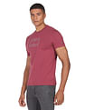 Tommy Hilfiger Men Maroon Twisted Flag Logo Slim Fit T-Shirt