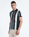 Flying Machine Vertical Stripe Cotton Polo Shirt