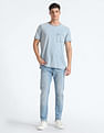 Flying Machine Stone Wash Slash Slim Tapered Fit Jeans