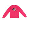 U.S. Polo Assn. Kids Girls Regular Fit Graphic Printed Sweater