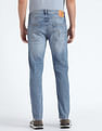 Flying Machine Mid Rise Slash Slim Tapered Jeans