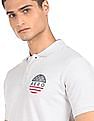 Aeropostale Men White Pique Solid Polo Shirt