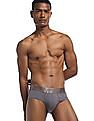 Calvin Klein Underwear Men Grey Mid-Waist Solid Cotton Briefs
