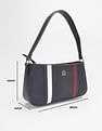 Tommy Hilfiger Striped Navy Pu Shoulder Bag