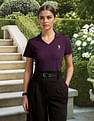 U.S. Polo Assn. Women V-Neck Polo Collar T-Shirt