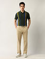 Arrow Sport Vertical Striped Pure Cotton Polo Shirt