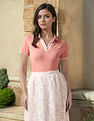 U.S. Polo Assn. Women Open Placket Pique Polo Shirt
