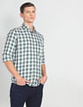Arrow Sports Plaid Twill Slim Casual Shirt