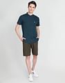 U.S. Polo Assn. Denim Co. Mandarin Collar Overdyed Solid Shirt
