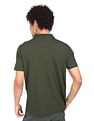 Calvin Klein Men Olive Elevated Logo Tape Solid Pique Polo Shirt