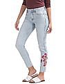 Aeropostale Mid Rise Embroidered Boyfriend Jeans