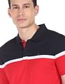 AD by Arvind Modern Fit Colour Block Polo Shirt