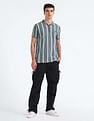 Flying Machine Vertical Stripe Pure Cotton Polo Shirt