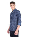 Flying Machine Button-Down Collar Floral Print Shirt