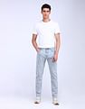 Flying Machine Slash Slim Tapered Bleached Jeans