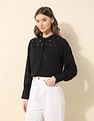 U.S. Polo Assn. Women Embroidered Yoke Top