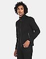 Flying Machine High Neck Zip Up Solid Jacket
