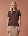 U.S. Polo Assn. Women Tipped Collar Textured Polo Shirt
