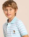 U.S. Polo Assn. Kids Boys Horizontal Striped Regular Fit Polo T shirt