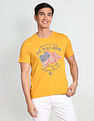 U.S. Polo Assn. Denim Co. Men Yellow Cotton Graphic Print T-Shirt