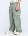 Flying Machine Cobain Loose Fit Solid Cargos