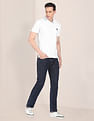 U.S. Polo Assn. Men White Solid Cotton Polo Shirt