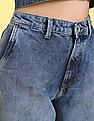 Flying Machine Women Mid Rise Acid Wash Boyfriend Slim Fit Jeans