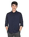 Flying Machine Spread Collar Geometric Print Shirt