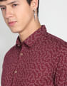 Flying Machine Floral Print Dobby Shirt