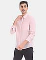 Calvin Klein Men Pink Striped Regular Fit Cotton Shirt
