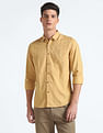 Flying Machine Herringbone Weave Motif Print Shirt