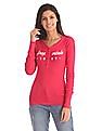 Aeropostale Long Sleeve Ribbed Henley T-Shirt