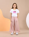 U.S. Polo Assn. Kids Girls Pure Cotton Wide Leg Trousers