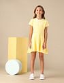 U.S. Polo Assn. Kids Girls Brand Printed Fit And Flare Dress