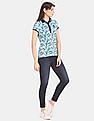 U.S. Polo Assn. Women All Over Print Pique Polo Shirt