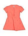 Tommy Hilfiger Kids Girls Coral Round Neck Hakoba Embroidered Dress