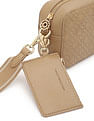 Tommy Hilfiger Textured Beige PU Sling Bag
