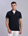 Tommy Hilfiger Mens Blue Solid Polo Shirt